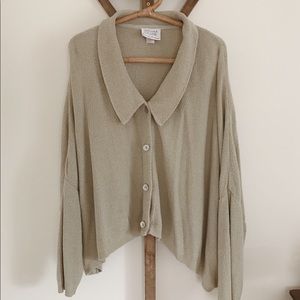 Stephanie Schuster oversized green sweater